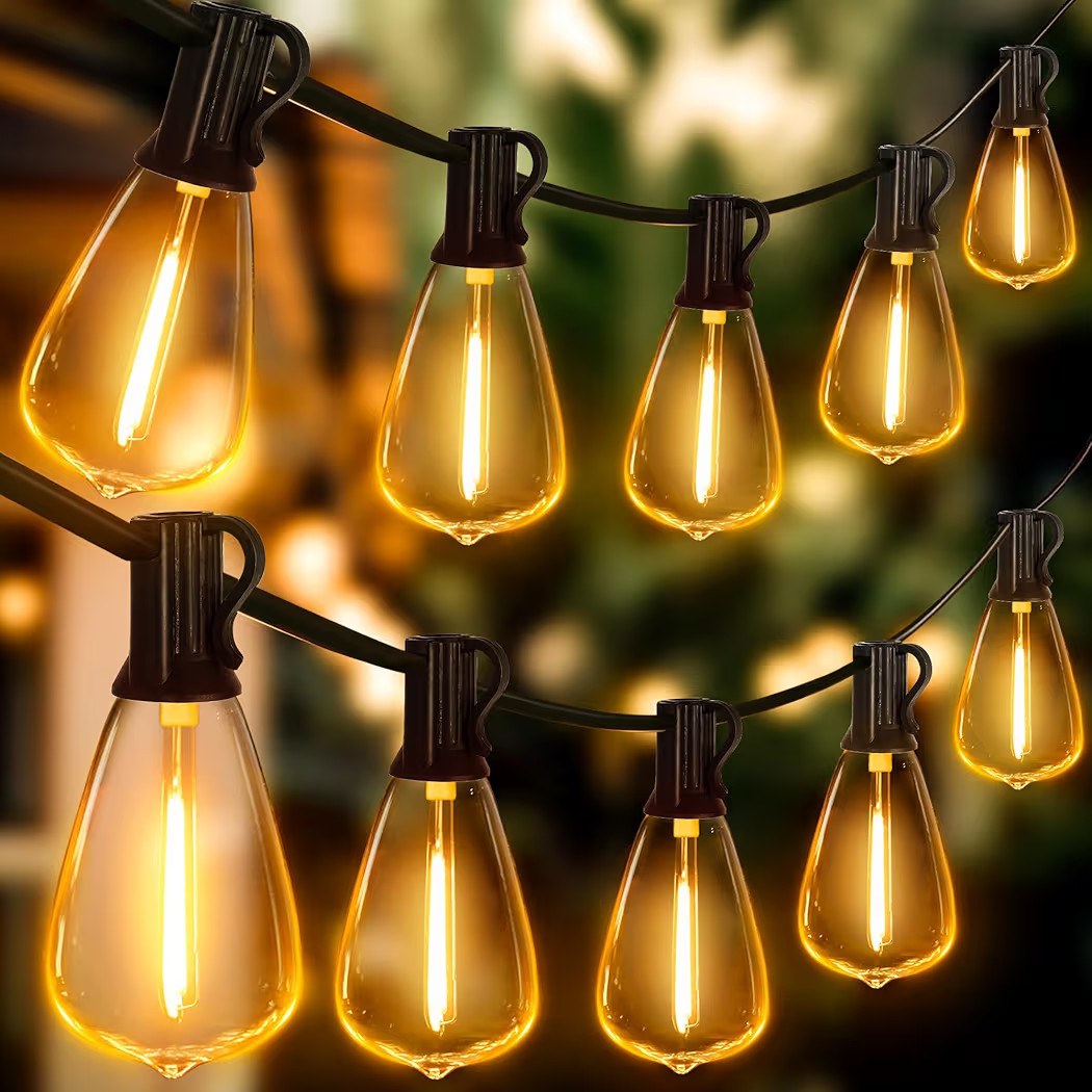 Ollny Outdoor String Lights 120FT with 60+2 Spare ST38 Vintage Bulbs, Shatterproof Connectable Patio Lights, 2200K Warm White Waterproof Outside Hanging Light for Yard Camping Gazebo Porch Balcony | Amazon (US)