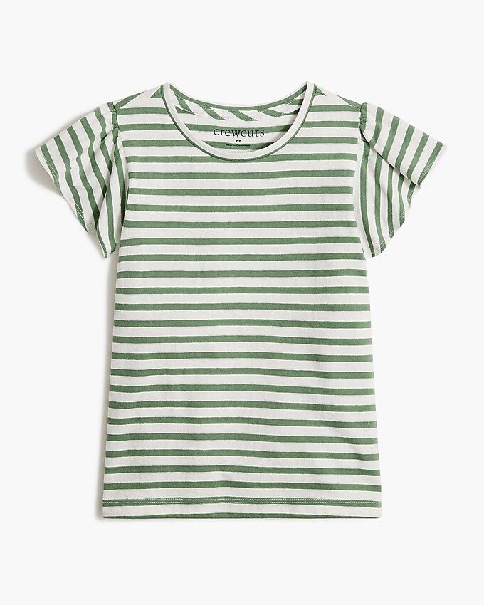 Girls striped tee with flutter sleeves | J.Crew Factory