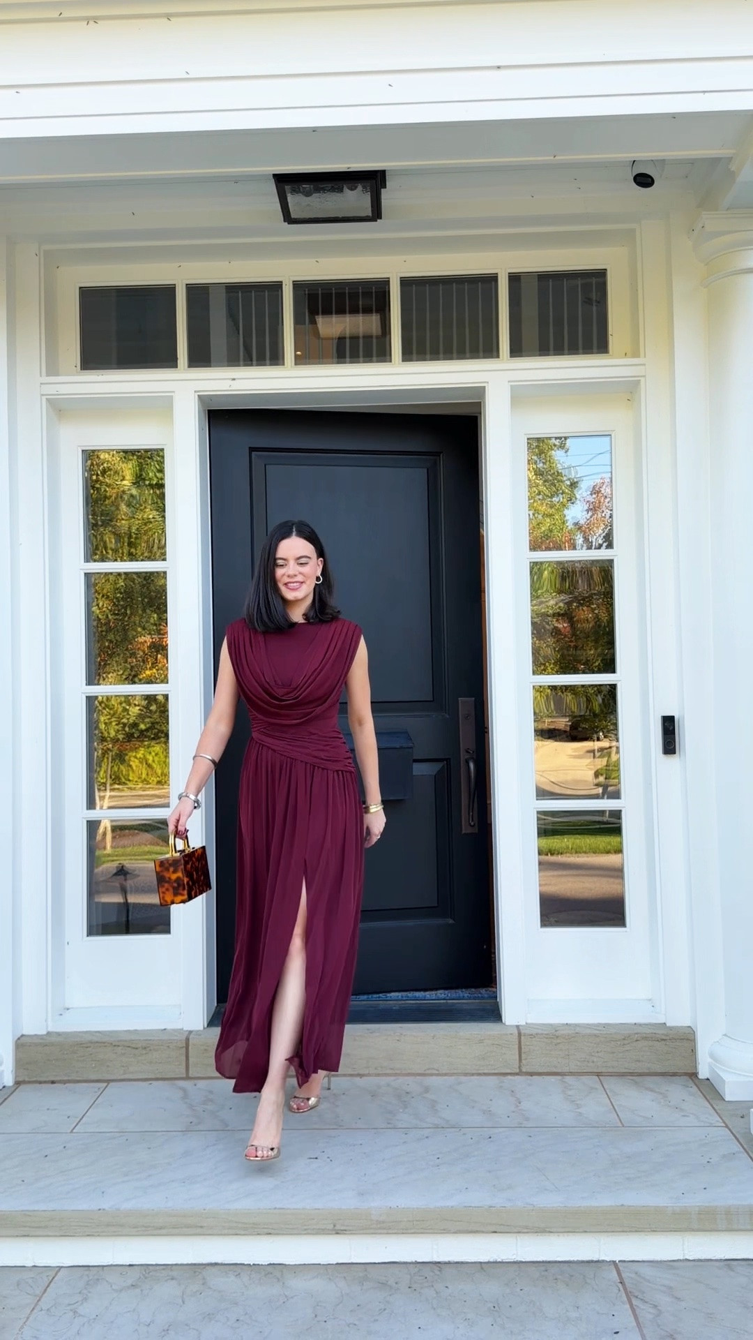 I found the perfect fall wedding guest dress for under $100 and comes in five colors! 🍷