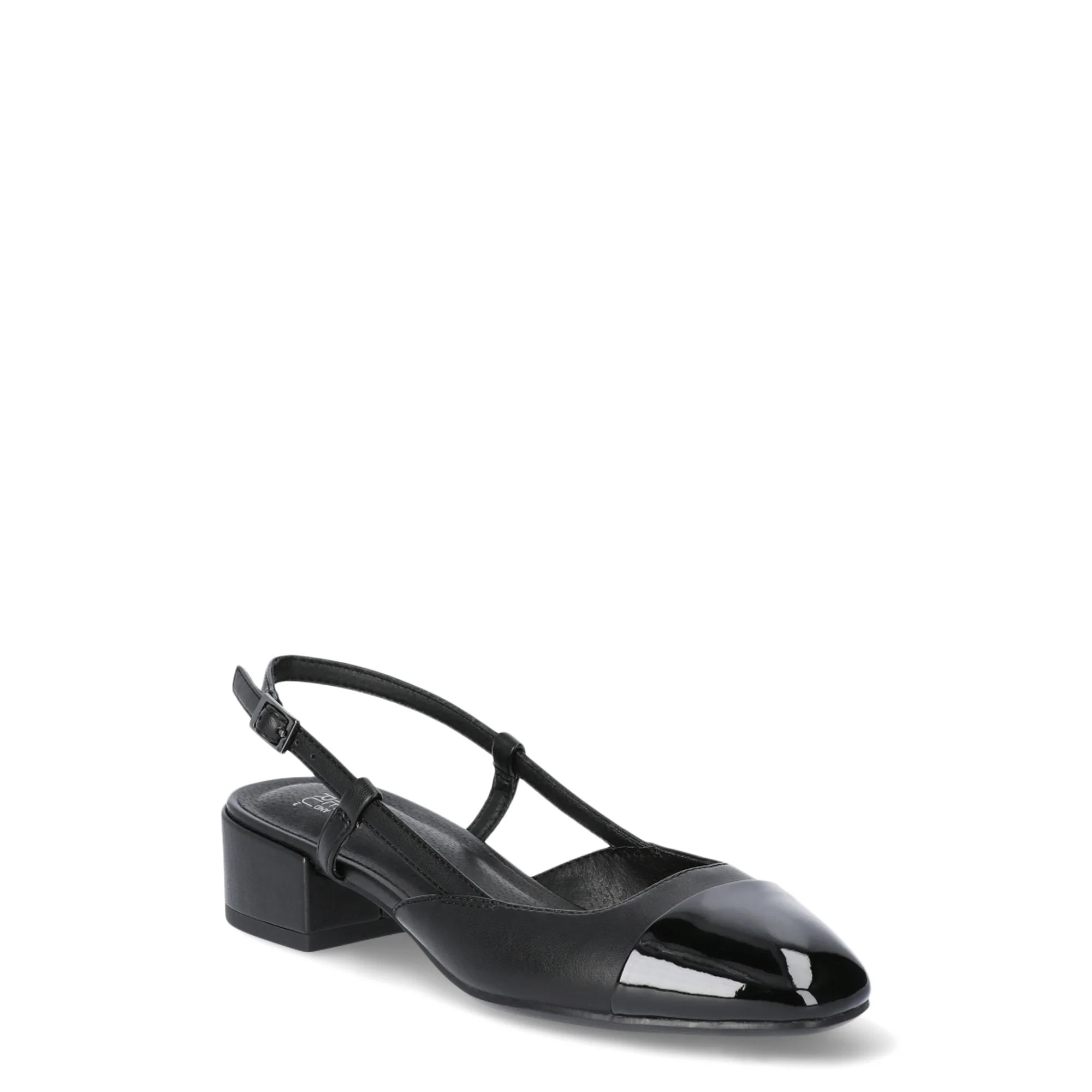 Time and Tru Women's Faux Leather Block Heel Slingbacks | Walmart (US)