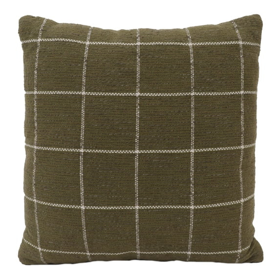 Mainstays Olive Window Pane Decorative Throw Pillow 18x18 | Walmart (US)