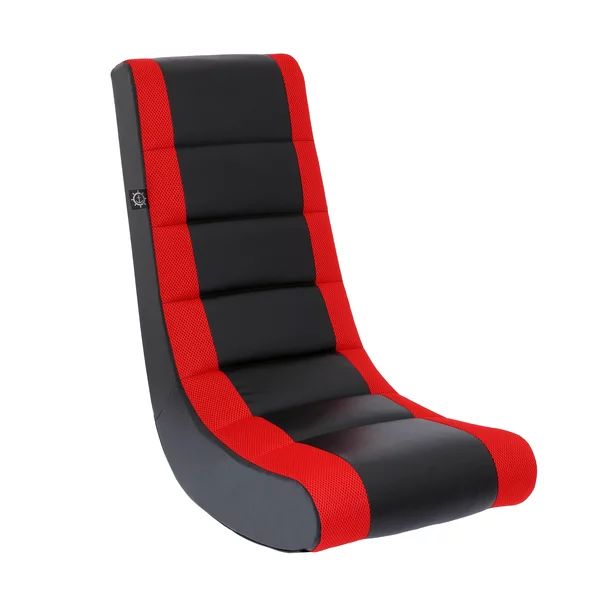 The Crew Furniture Classic Video Rocker Gaming Chair Faux Leather Mesh Black/Red | Walmart (US)