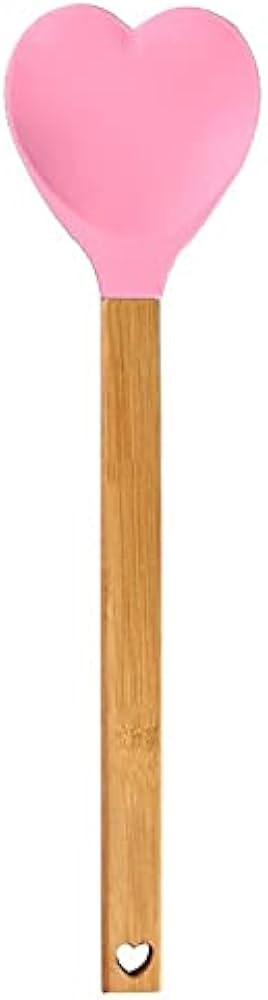 Generic Heart shaped silicone spatula – baking,stirring,pastry,kitchen utensil spoon – bamboo... | Amazon (US)