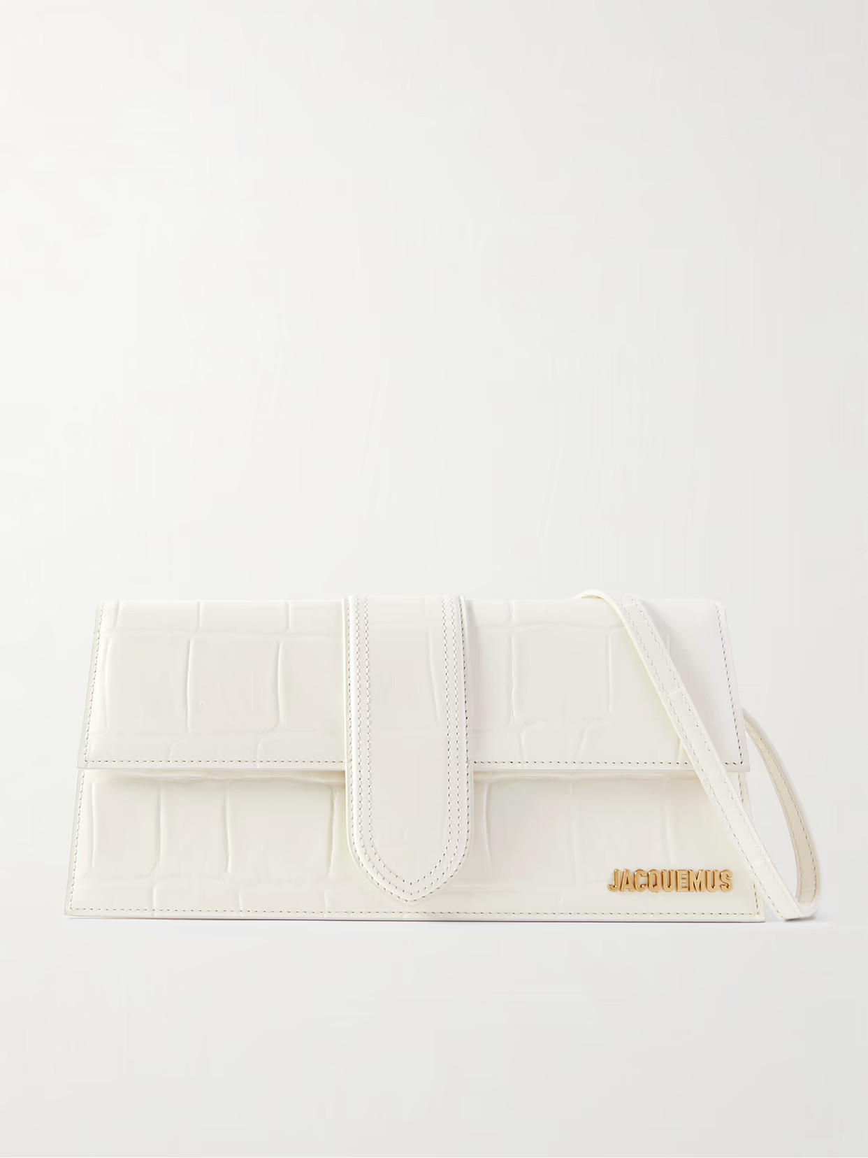 Jacquemus - Le Bambino Snake-effect Leather Shoulder Bag - Ivory | NET-A-PORTER (US)