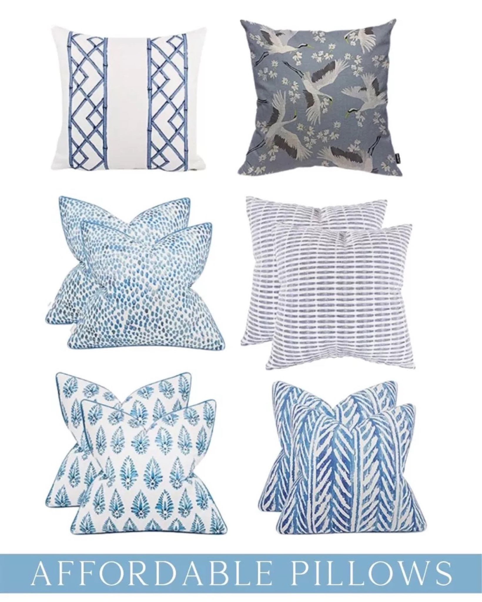 Decorative pillows, throw pillows, pillows for home, blue and white home, coastal home, Grandmillennial home, traditional home

#LTKunder100 #LTKhome #LTKsalealert