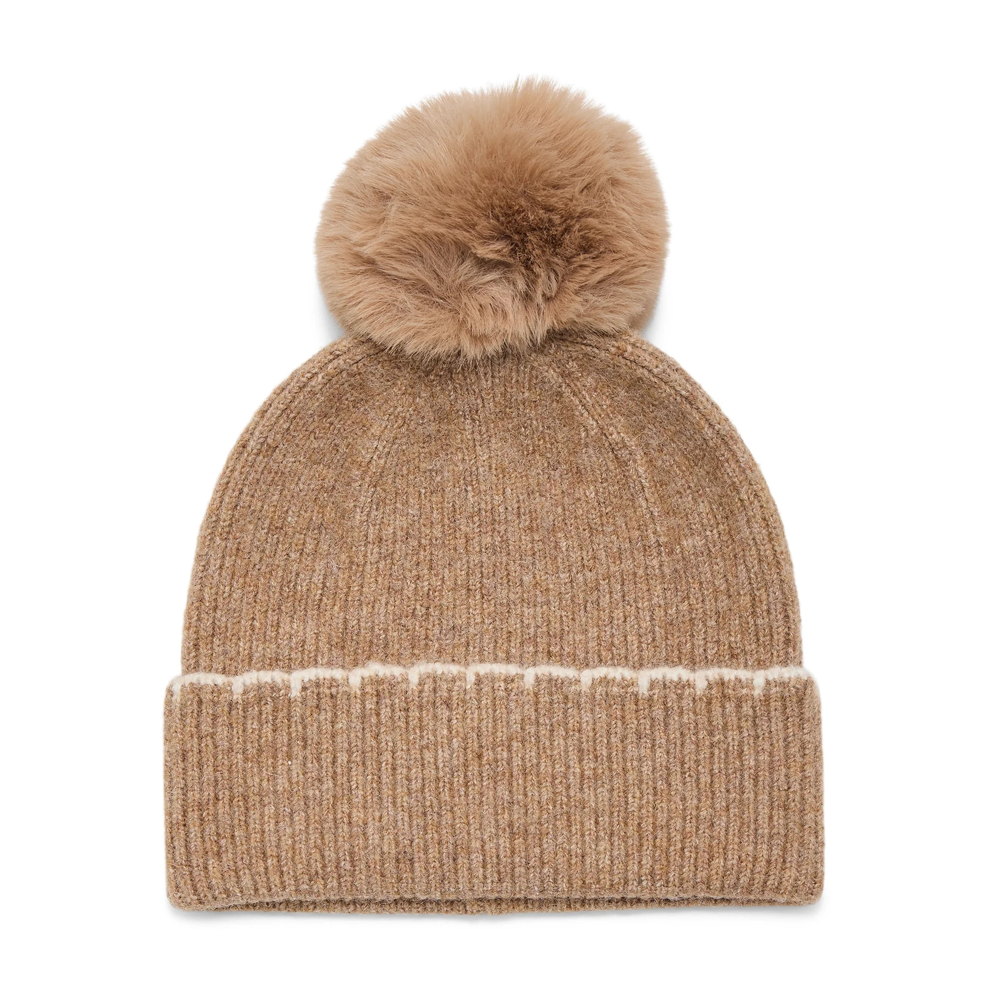 Time and Tru Women's Whipstitch Beanie, One Size, Tan | Walmart (US)