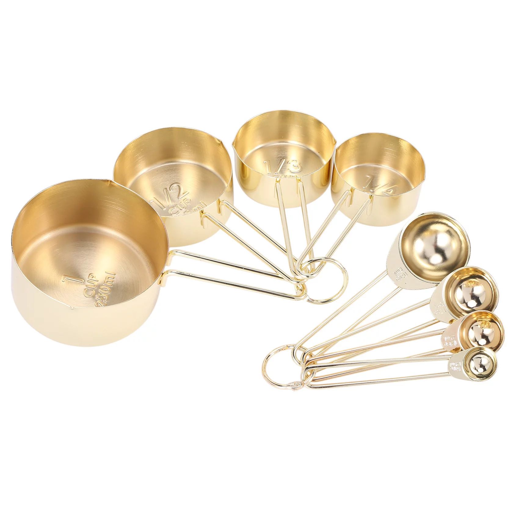 Gold Measuring Cups Measuring Spoons Set Stainless Steel 8 PIECE Dry and Liquid Ingredients Cooki... | Walmart (US)