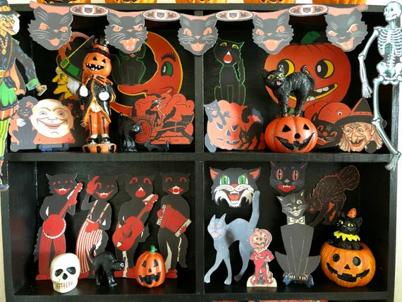 Miniature Vintage-style Halloween  RETRO CUTOUTS  Black Cat | Etsy | Etsy (US)