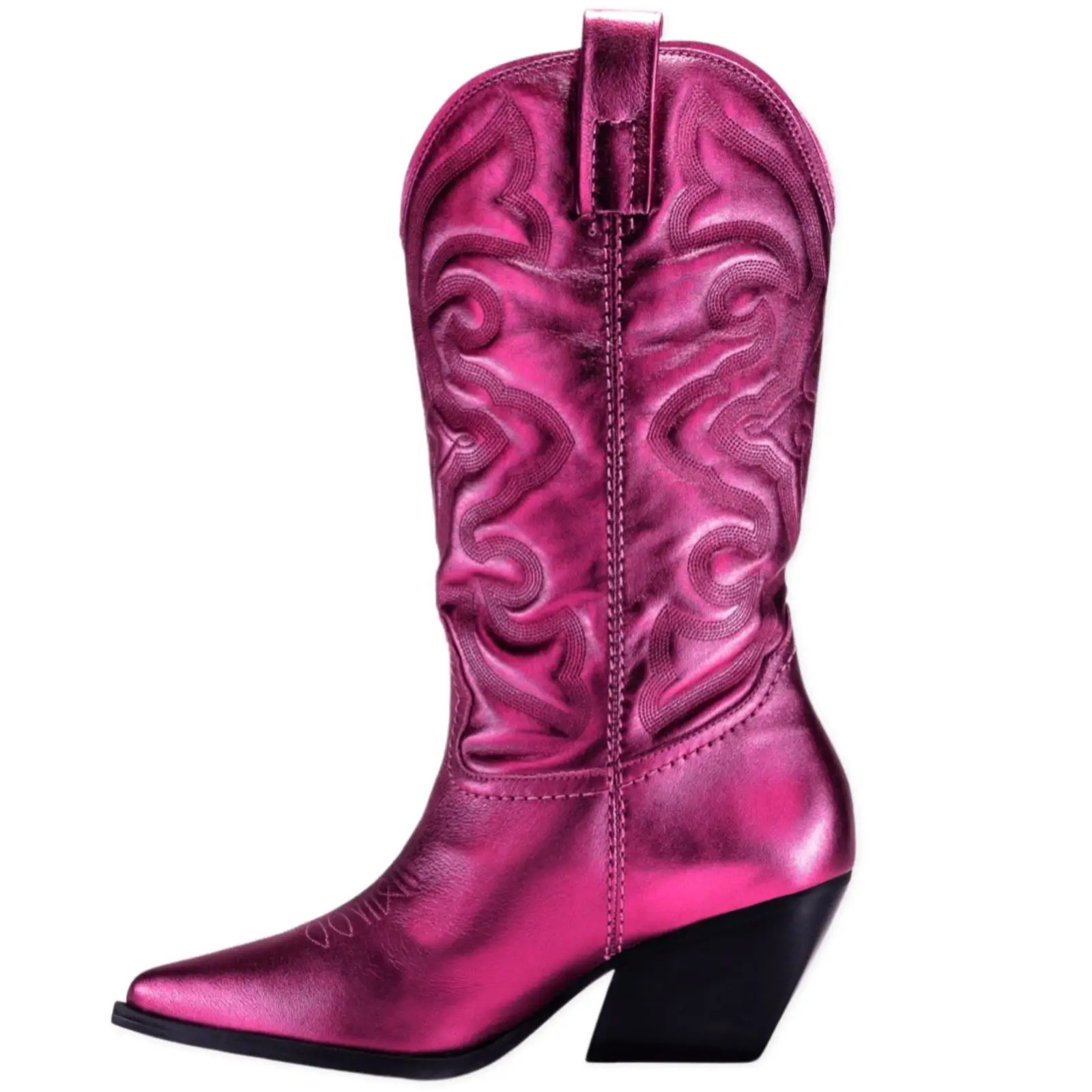 Bota Western Texana Petrona Rosa Pink Metalizada Bordada Augusto Weiz Couro | Dafiti (BR)