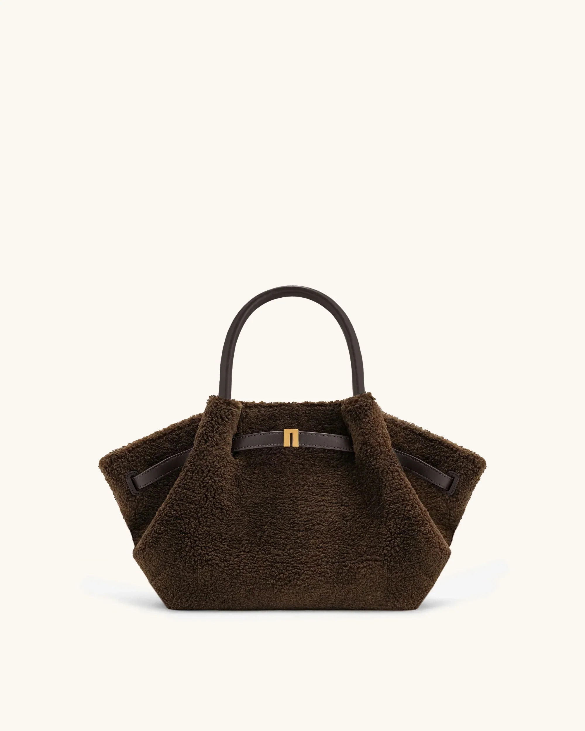 Hana Mini Faux Fur Tote Bag - Dark Brown | JW PEI US
