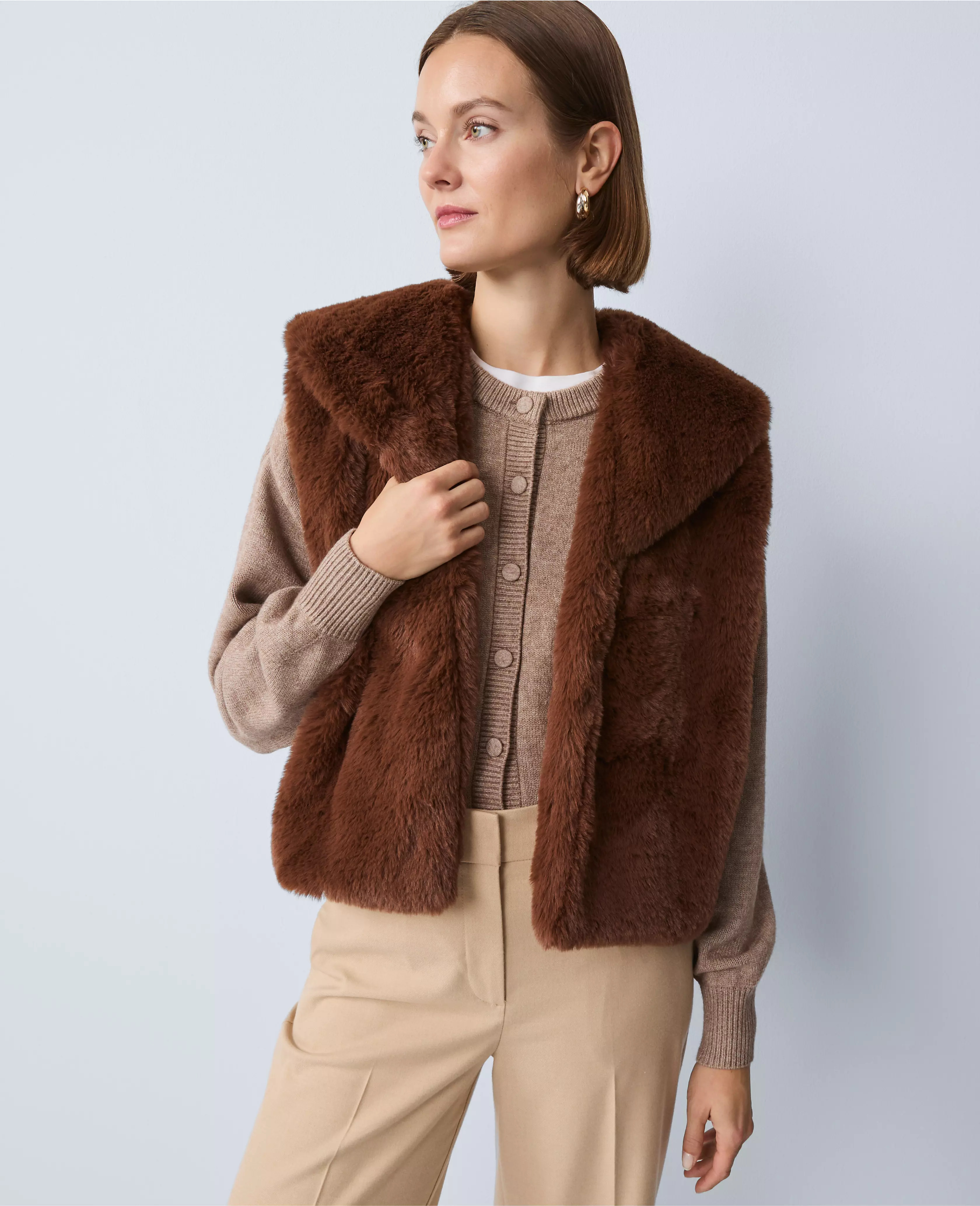 Faux Fur Vest | Ann Taylor