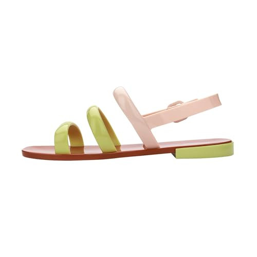 Melissa Essential Wave Women's Sandal - Bubble Jelly Sandal, Colorful Summer Sandals for Women, Inflated-Look, Comfy Lightweight Sandals, Adjustable Buckle, Women's Jelly Shoes, Brown/Yellow, 8 | Amazon (US)