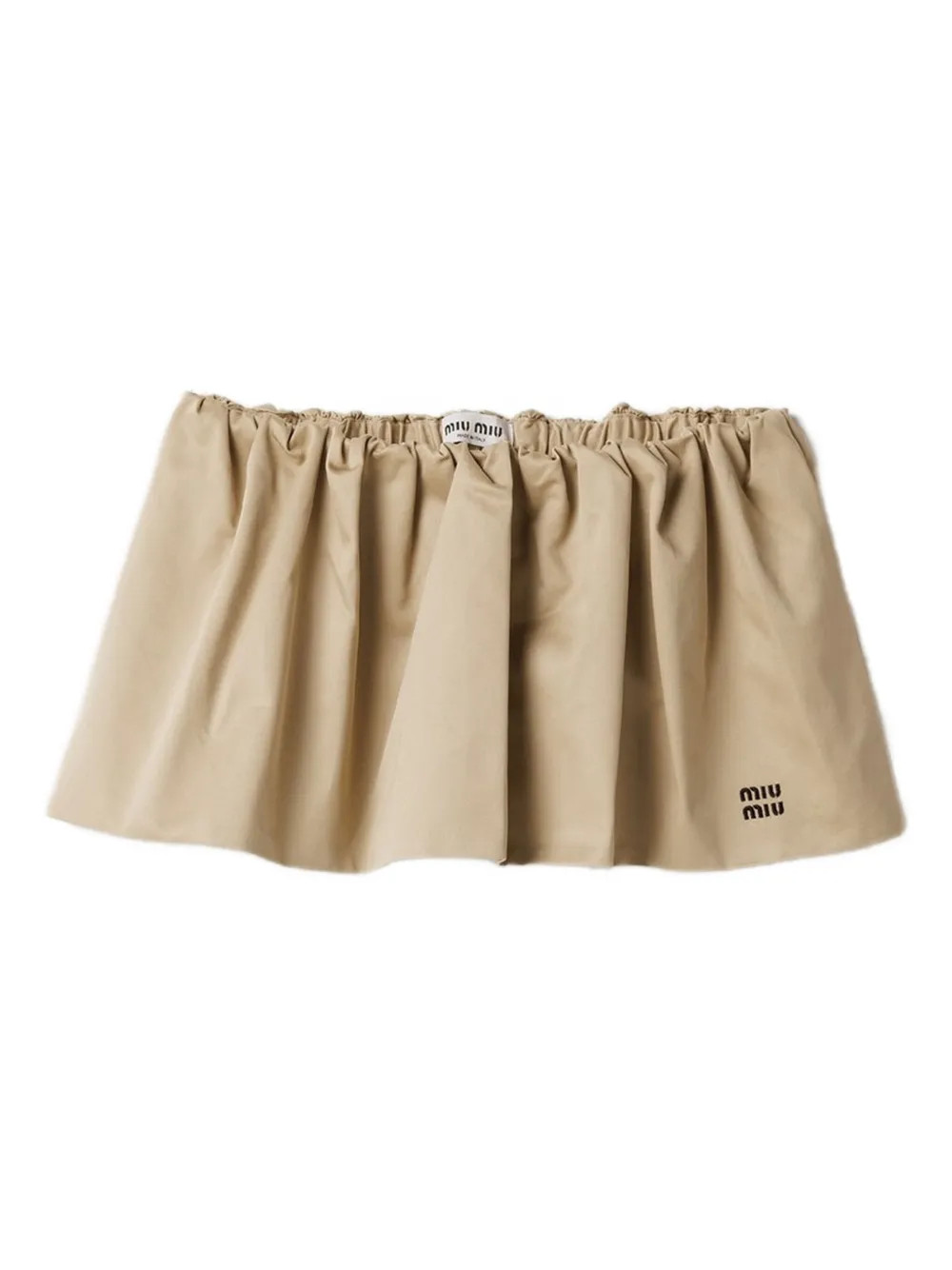 Miu Miu elasticated-waist Mini Skirt | Neutrals | FARFETCH RO | Farfetch Global