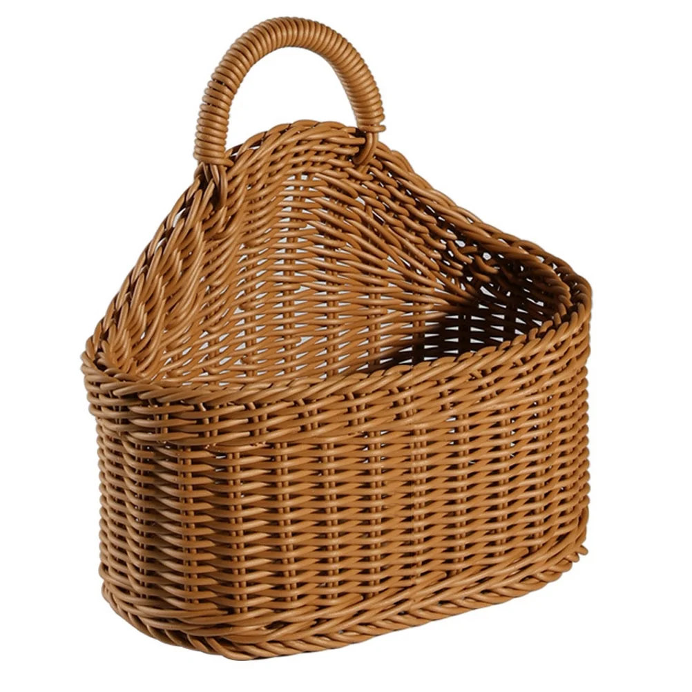 Frcolor Basket Hanging Wall  Storage Fruit Rattan Vegetable Baskets Woven Wicker Handle Decor Sna... | Walmart (US)
