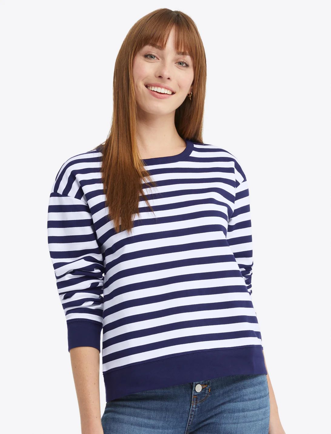 Kelsea Sweatshirt in Awning Stripe | Draper James (US)