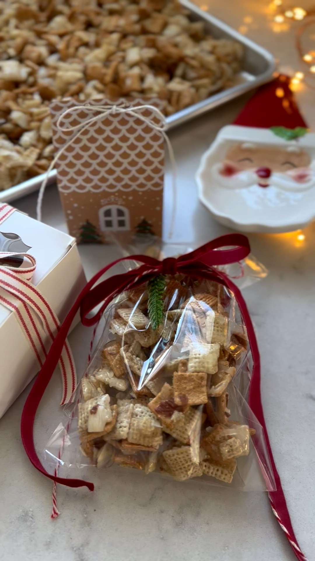 Linking my favorite holiday packaging below! Let me know if you’d also like this recipe for chewy coconut almond Chex mix. 

#LTKHome #LTKSeasonal #LTKHoliday