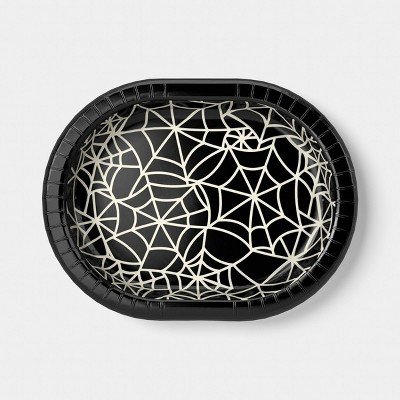 Spider Web Disposable Oval Plates - 12" - 10ct - Black - Hyde and EEK! Boutique™ | Target