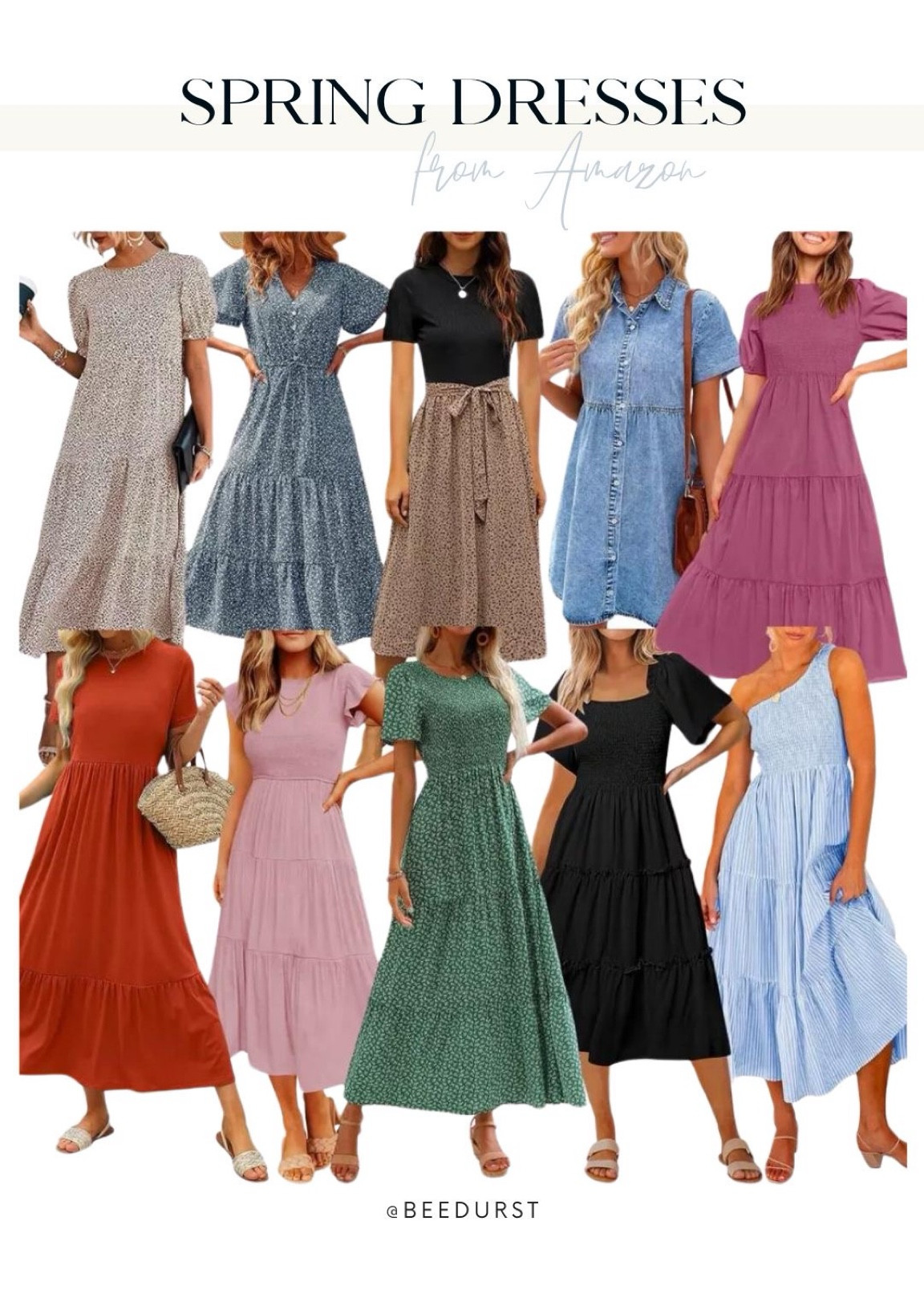 white christmas dresses Amora Denim Midi Dress