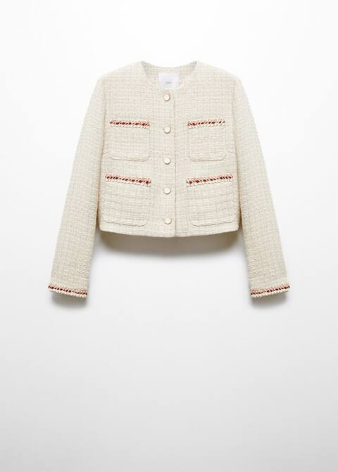 Tweed jacket with buttons | MANGO (US)