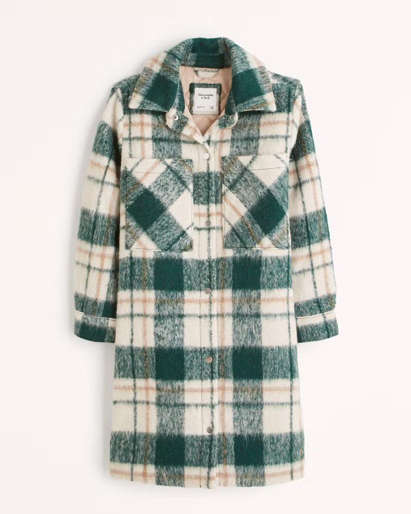 Women's Winterized Wool-Blend Shirt Jacket | Women's New Arrivals | Abercrombie.com | Abercrombie & Fitch (US)