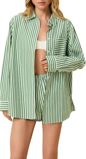 Solid & Striped The Avril Stripe Cotton Button-Up Shirt | Nordstrom | Nordstrom