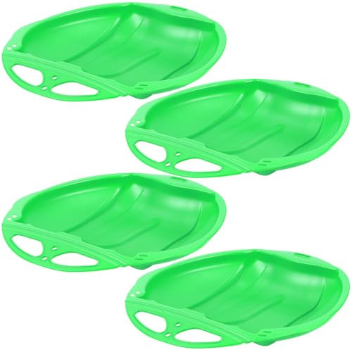 Seenelling Snow Sleds for Kids with Handles Heavy Duty Outdoor Snow Saucer Sled Plastic Disc Beach Downhill, Winter Outdoor Sports(Beetle,Green) | Amazon (US)