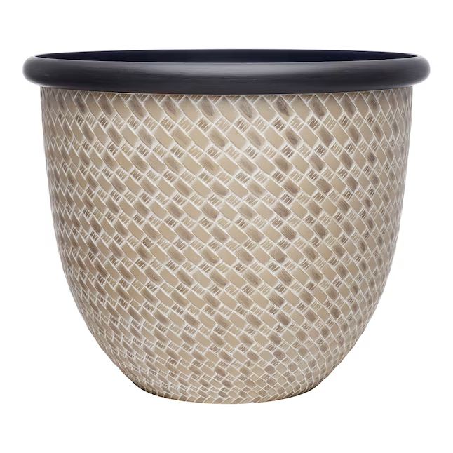 allen + roth 18-in W x 14.4-in H Off-white Resin Traditional Indoor/Outdoor Planter | Lowe's