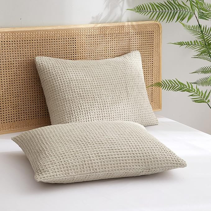 PHF Ultra Soft Waffle Weave Pillow Shams Standard Size, No Insert, 2 Pack 20" x 26" Pillowcases,B... | Amazon (US)
