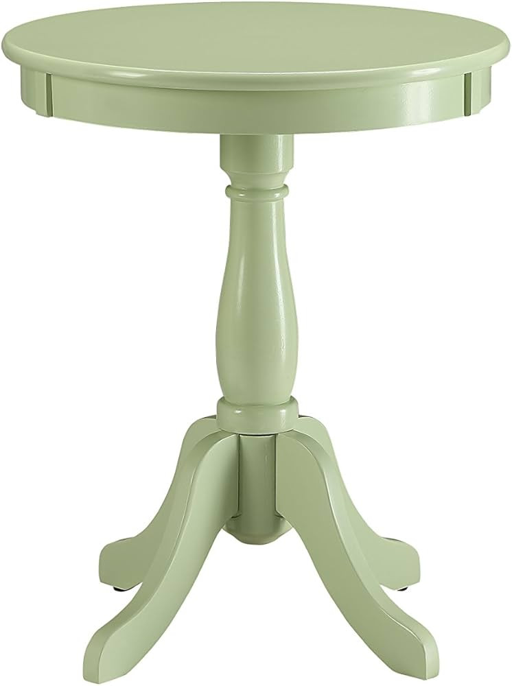 Acme Alger Wooden Round End Table in Light Green | Amazon (US)