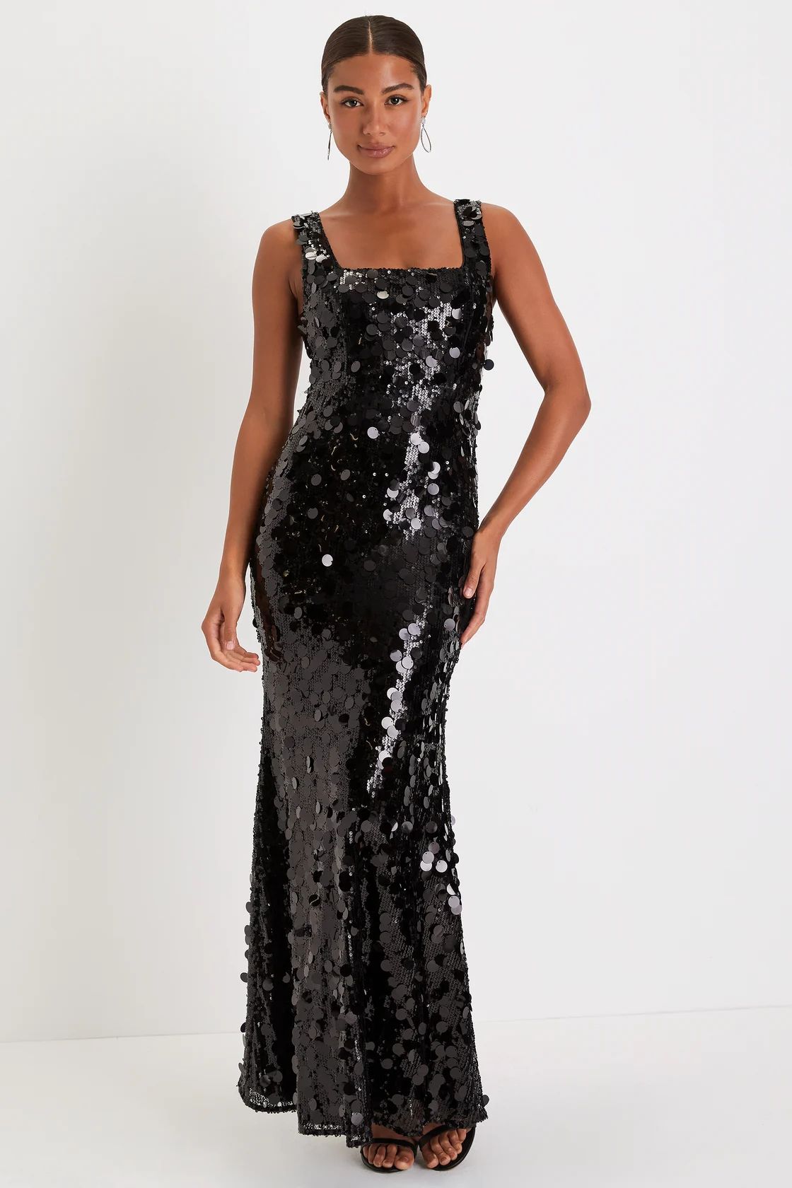Shimmer Status Black Sequin Sleeveless Mermaid Maxi Dress | Lulus (US)