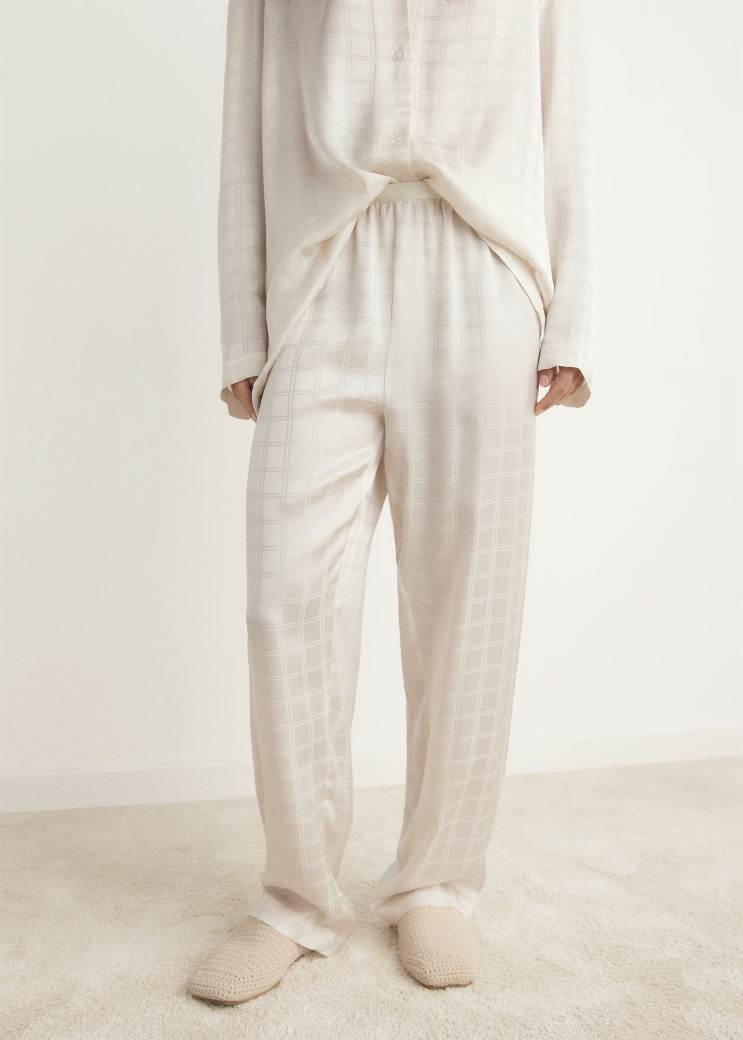 Rayon check pajama pants - Women | MANGO USA | Mango (US/MX/AU)