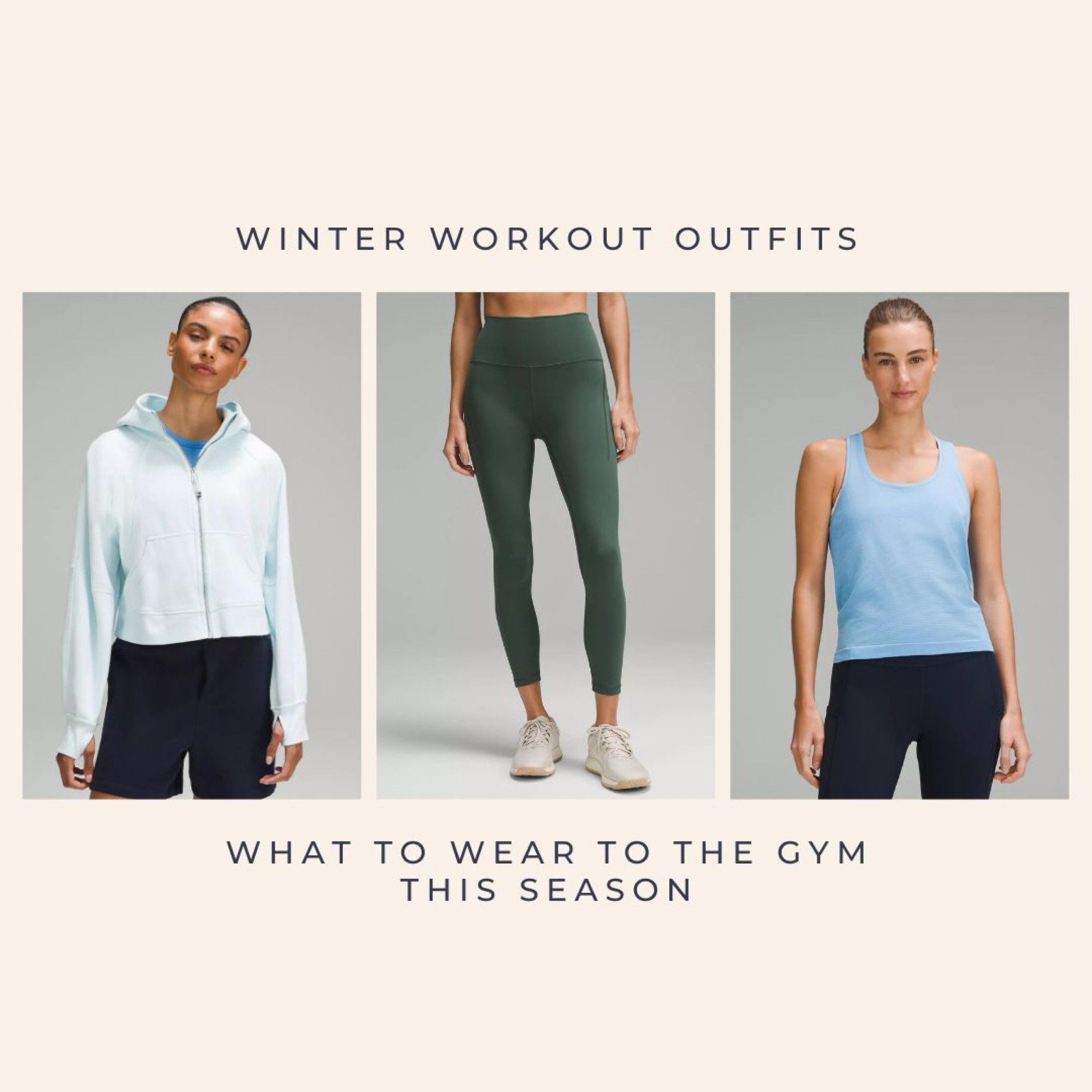 Winter Workout Outfits to Inspire Your Fitness 💪🏼 Cute and comfortable winter outfits for the gym that you’ll love to wear all day! These workout separates from Lululemon are ideal for the gym and daily life, but also act as a great travel outfit to and from a workout! Now available in an array of winter blues, grays, and greens, these are the top styles of workout clothes for women from Lululemon:

#LTKSeasonal #LTKmidsize #LTKfitness