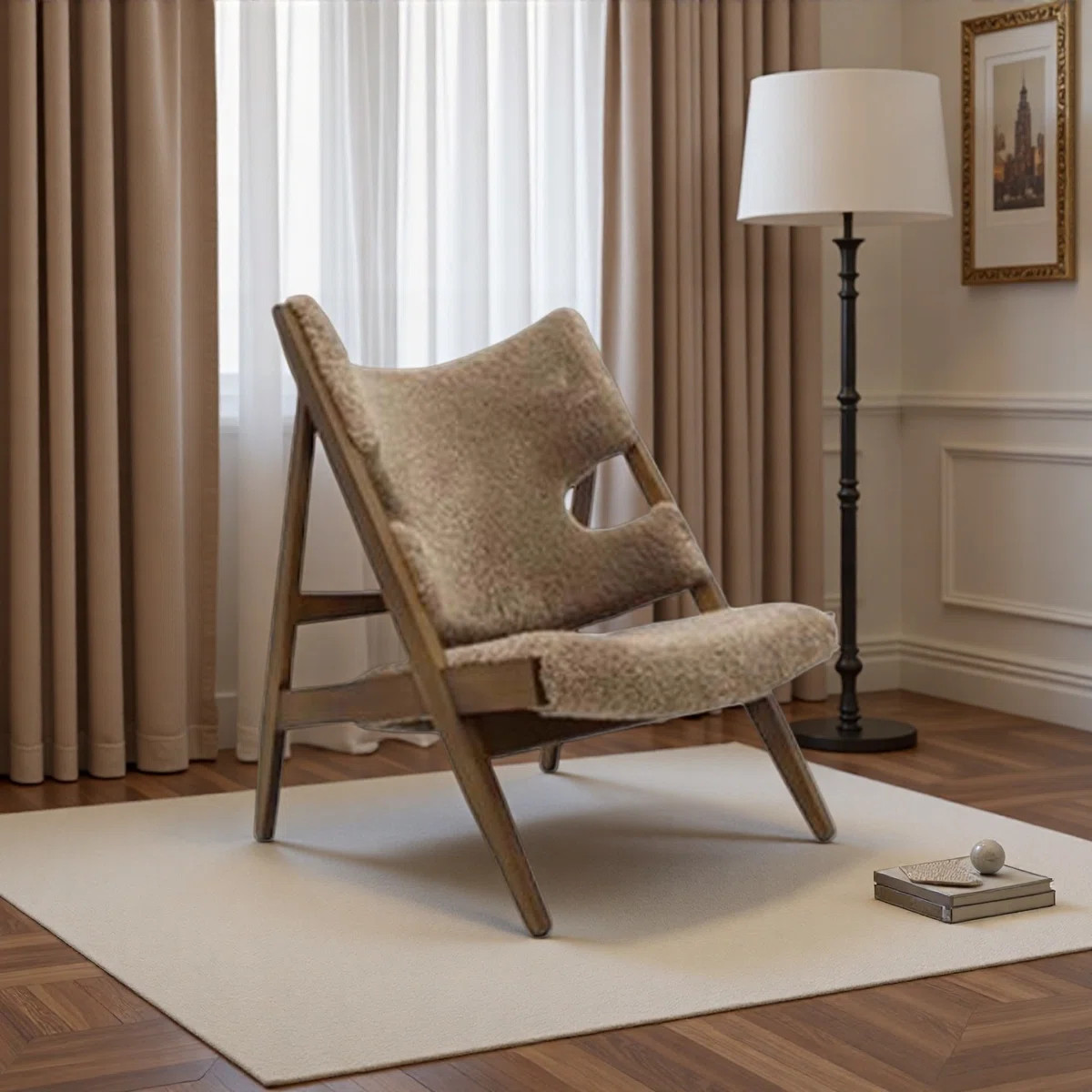 Creamy Lamb Fleece Single Leisure Chair. | Wayfair North America
