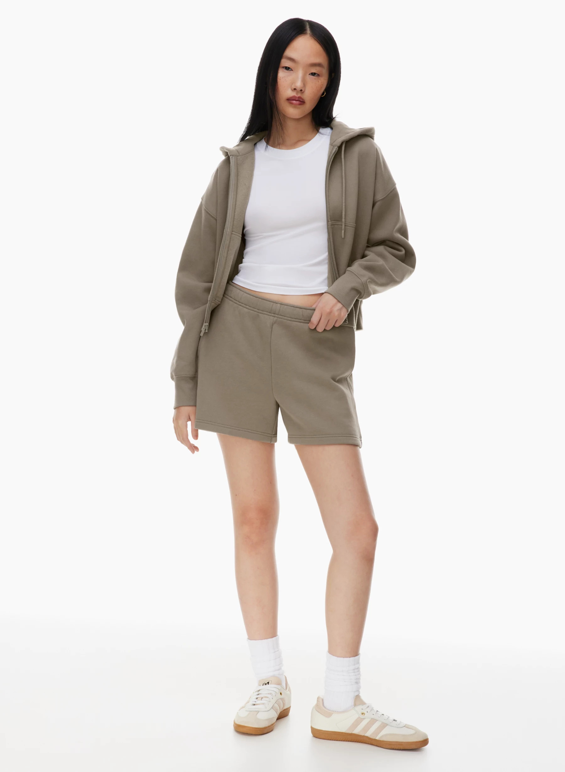 COZY FLEECE MEGA MID-THIGH SWEATSHORT | Aritzia
