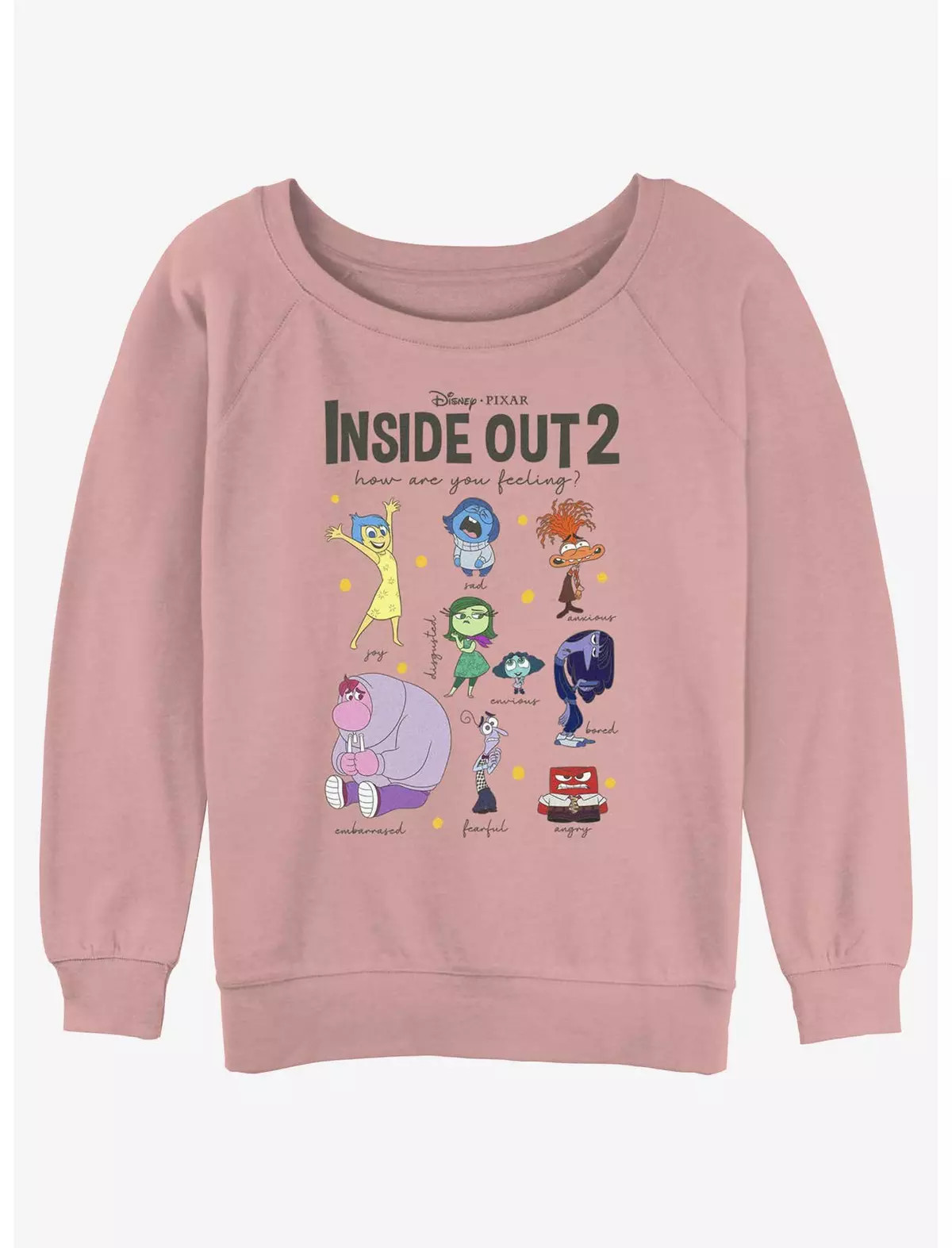 Disney Pixar Inside Out 2 Textbook Of Emotions Womens Slouchy Sweatshirt | BoxLunch