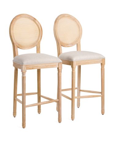 Set Of 2 Round Back Upholstered Barstools | TJ Maxx