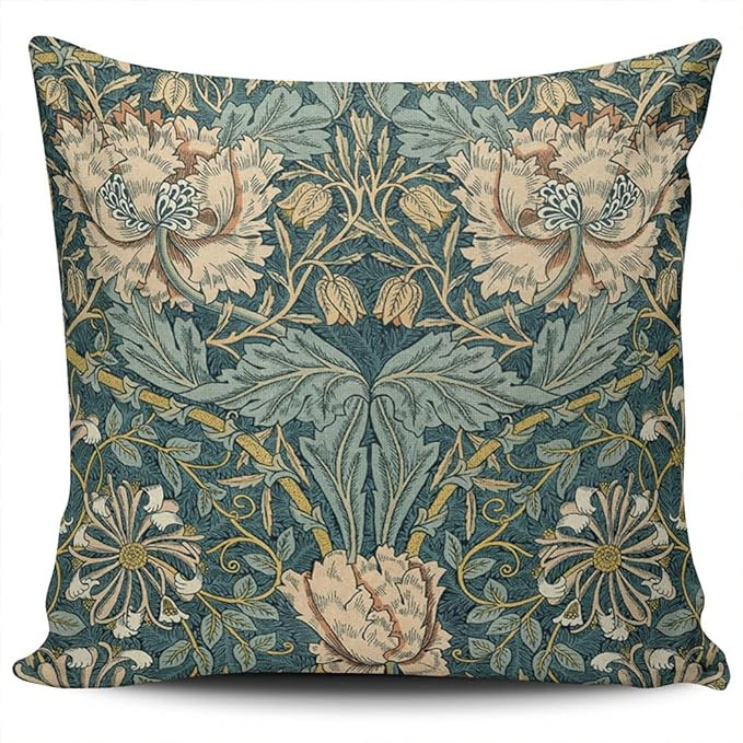 Home Decoration Pillowcase Cover Teal Vintage Tulips by William Morris Outdoor Custom Pillow case... | Amazon (US)