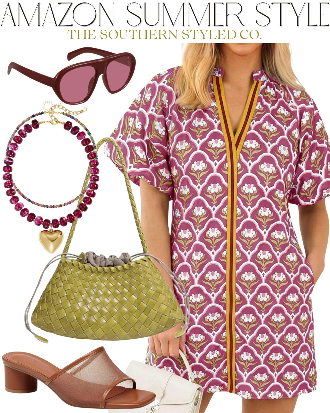Amazon summer style but make it chic 💗🌿

This look is giving effortless, pulled-together, and under budget 🙌 The printed dress is the star, but these accessories take it to the next level—hello statement necklace + woven bag combo 😍

Perfect for brunch, church, vacation, or just feeling cute running errands 💁‍♀️

Everything is from Amazon and linked for you ⬇️
Easy, affordable, and SO good for summer 🤍

#LTKStyle #AmazonFinds #SouthernStyle #SummerOutfits #AffordableFashion

#LTKmomlife #LTKSeasonal #LTKMidsize