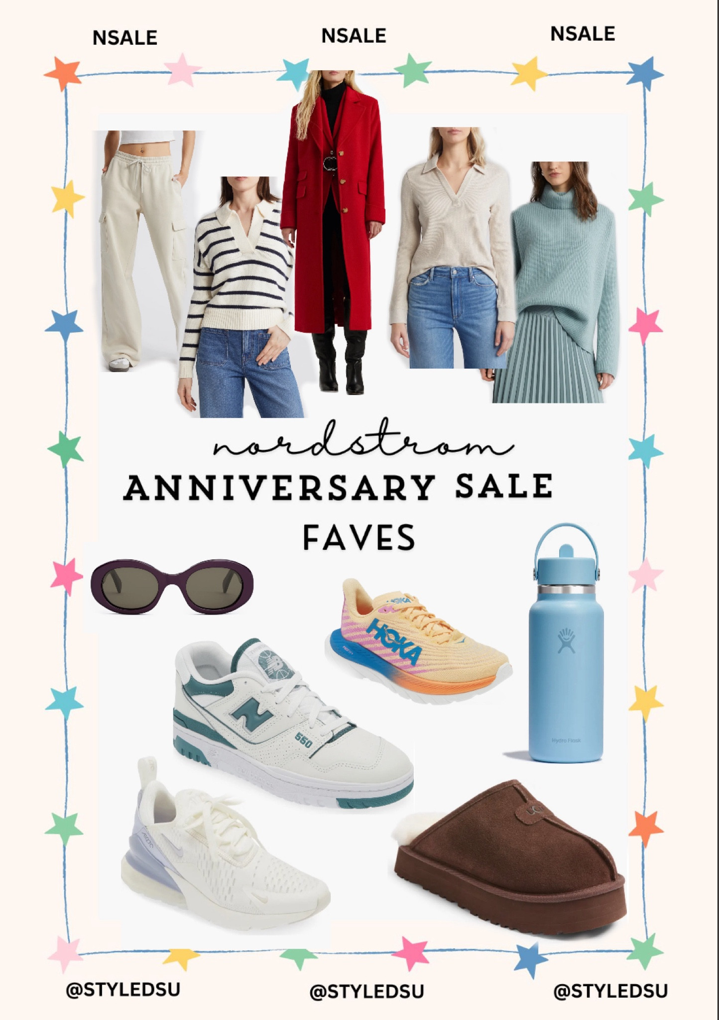 Nordstrom Anniversary Sale. 
NSALE 2024 picks.
NSALE.
NSALE 2024. 
NSALE FAVES. #nsale 
I can't believe it's that time of the year again!! My NSALE faves!
@nordstrom #nordstrom 

Nordstrom Anniversary Sale 2024. 
Nordstrom Anniversary Sale picks.
Triomphe 52mm Oval Sunglasses
CELINE . 

Mach 5 Running Shoe (Women)
HOKA.

Elastic Waist Wide Leg Fleece Cargo Pants
BP. 

550 Basketball Sneaker (Women)
New Balance . 
Dedham Stripe Polo Sweater
Madewell .
Longline Wool Blend Reefer Coat
Lauren Ralph Lauren .

Assorted 5-Pack Woven Cotton Boxers
Polo Ralph Lauren .

32-Ounce Wide Mouth Flex Straw Cap Water Bottle
Hydro Flask .

Air Max 270 Sneaker (Women)
Nike .

Nora Cardigan
rag & bone .

Wool & Cashmere Rib Turtleneck Sweater
Nordstrom . 

Discoquette Genuine Shearling Slide Slipper
UGG® .
Tailored Vest
Open Edit .

Long Sleeve Thermal Polo
Caslon® .

#LTKSeasonal #LTKSummerSales #LTKxNSale