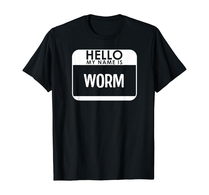 Worm Costume Funny Easy Last Minute Halloween Gift T-Shirt | Amazon (US)