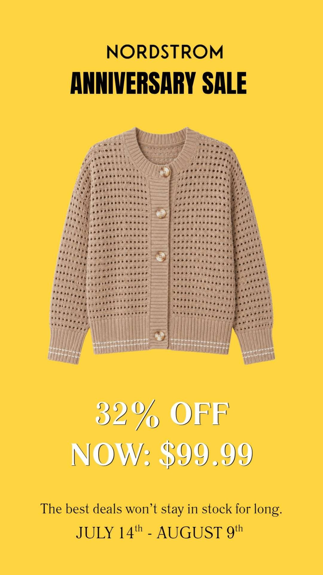 This lightweight knit cardigan is the perfect layer to take you into fall. The open-knit texture, neutral color, and classic silhouette make it an easy piece to throw on with denim, trousers, or dresses. Add it to your Nordstrom Wish List now so you're ready to shop the Anniversary Sale the moment it goes live on the 14th before it sells out!

👩‍💻 LTK PRO TIPS
❤️ Heart = Support my posts ;-)
🔖 Save = Get sale & restock alerts for the things you love!
📋 Lists = Keep favorites organized (List ideas: Anniversary Sale, Fall Layers, Capsule Wardrobe, Sweater Weather!)
📲 Share = Send lists and products to a friend (or your daughters like me).
💬 Comment = Ask me anything, and I'll answer. ;-) 

 #LTKootd #LTKOver40 #LTKSaleAlert