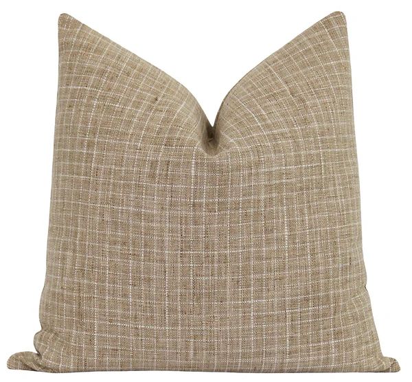 Belton Check Burlap Woven Pillow | Land of Pillows