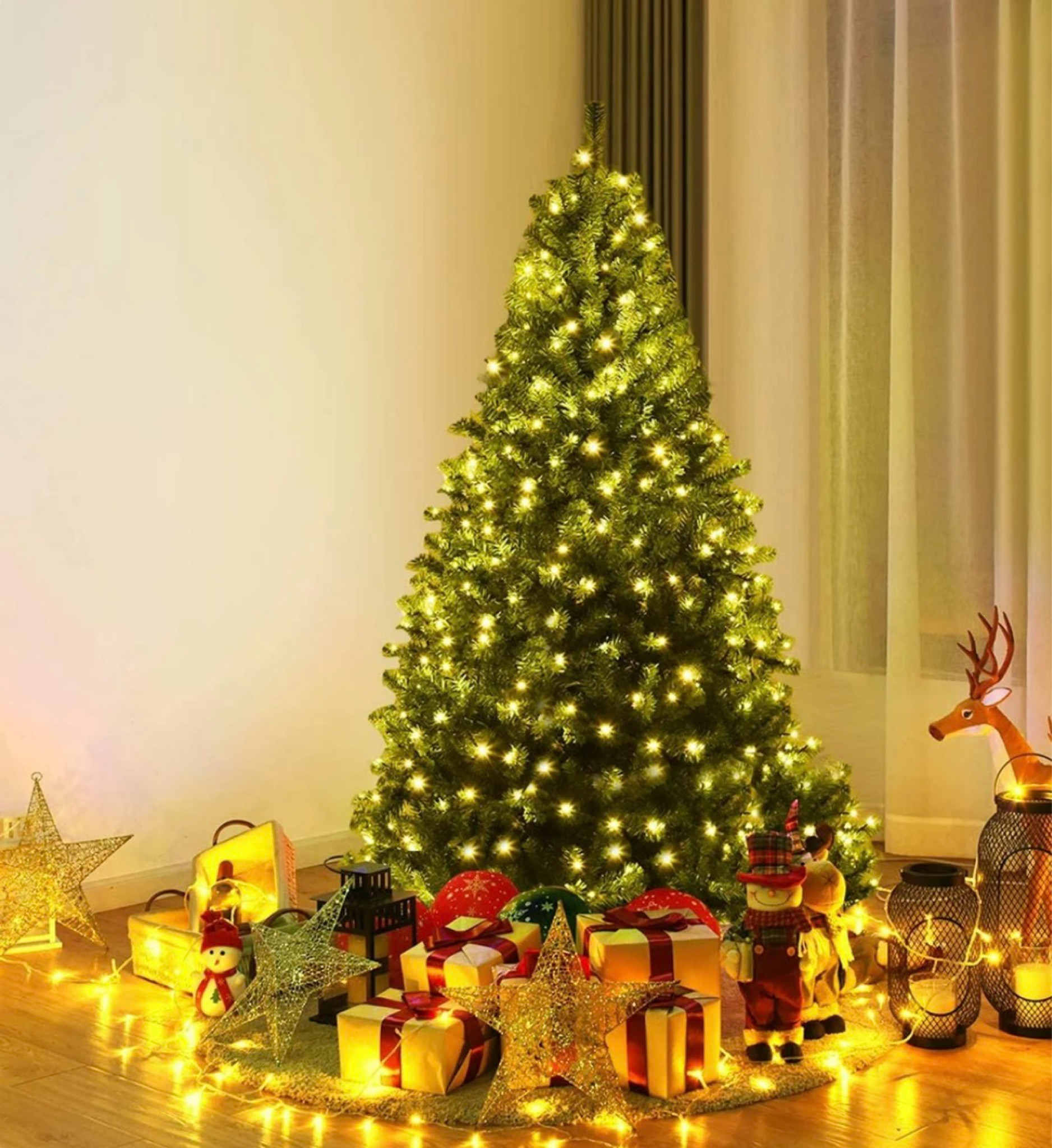 Gymax 5FT Pre-Lit Christmas Tree Hinged Artificial Tree w/ Metal Stand LED Lights

#LTKHome #LTKSaleAlert #LTKHoliday