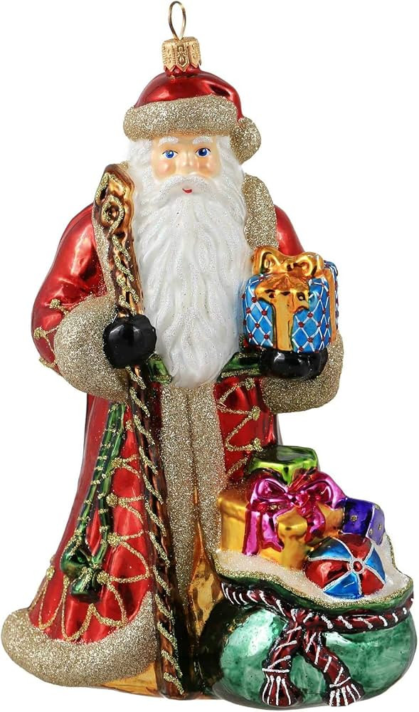 Miss Christmas 2025 Collection Santa Claus Blown Glass Christmas Tree Ornament (Classic Santa wit... | Amazon (US)