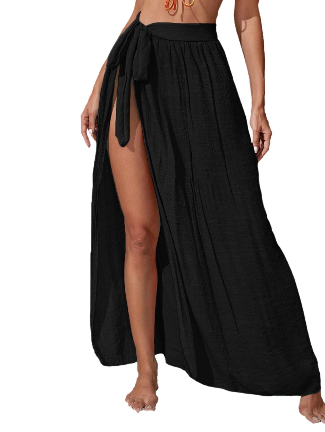 Floerns Women's Sheer Beach Swimwear Cover Up Wrap Skirt | Amazon (US)