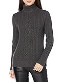 Amazon Essentials Women's Fisherman Cable Turtleneck Sweater, Charcoal Heather, Medium | Amazon (US)