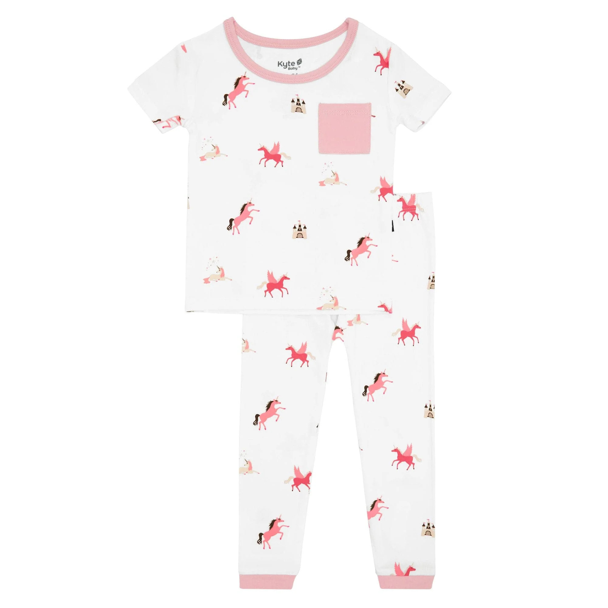 Short Sleeve with Pants Pajamas in Unicorn | Kyte BABY