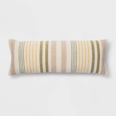 Oblong Oversized Woven Stripe Decorative Throw Pillow - Threshold™ | Target