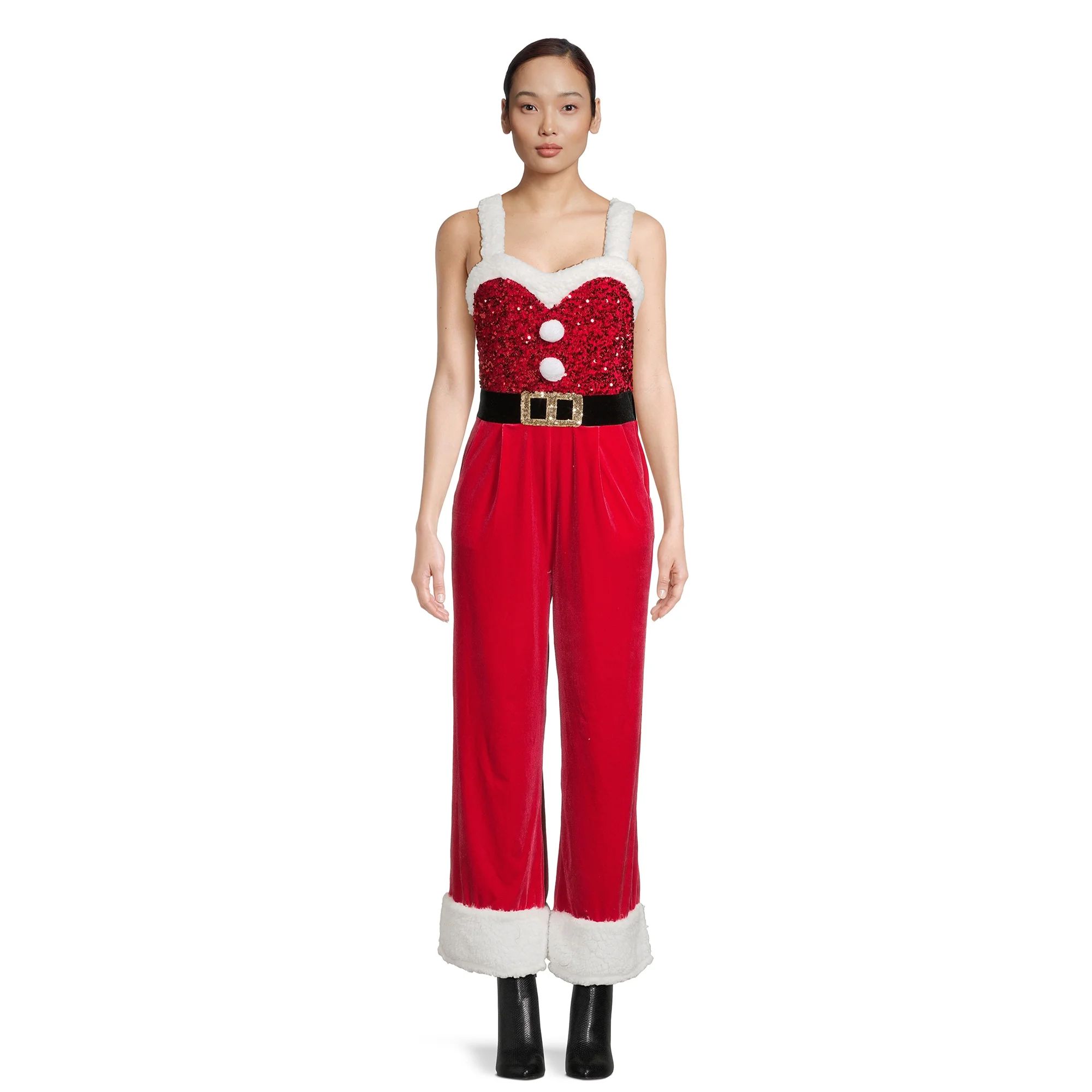 No Boundaries Juniors Santa Christmas Jumpsuit, Sizes XS-3XL | Walmart (US)
