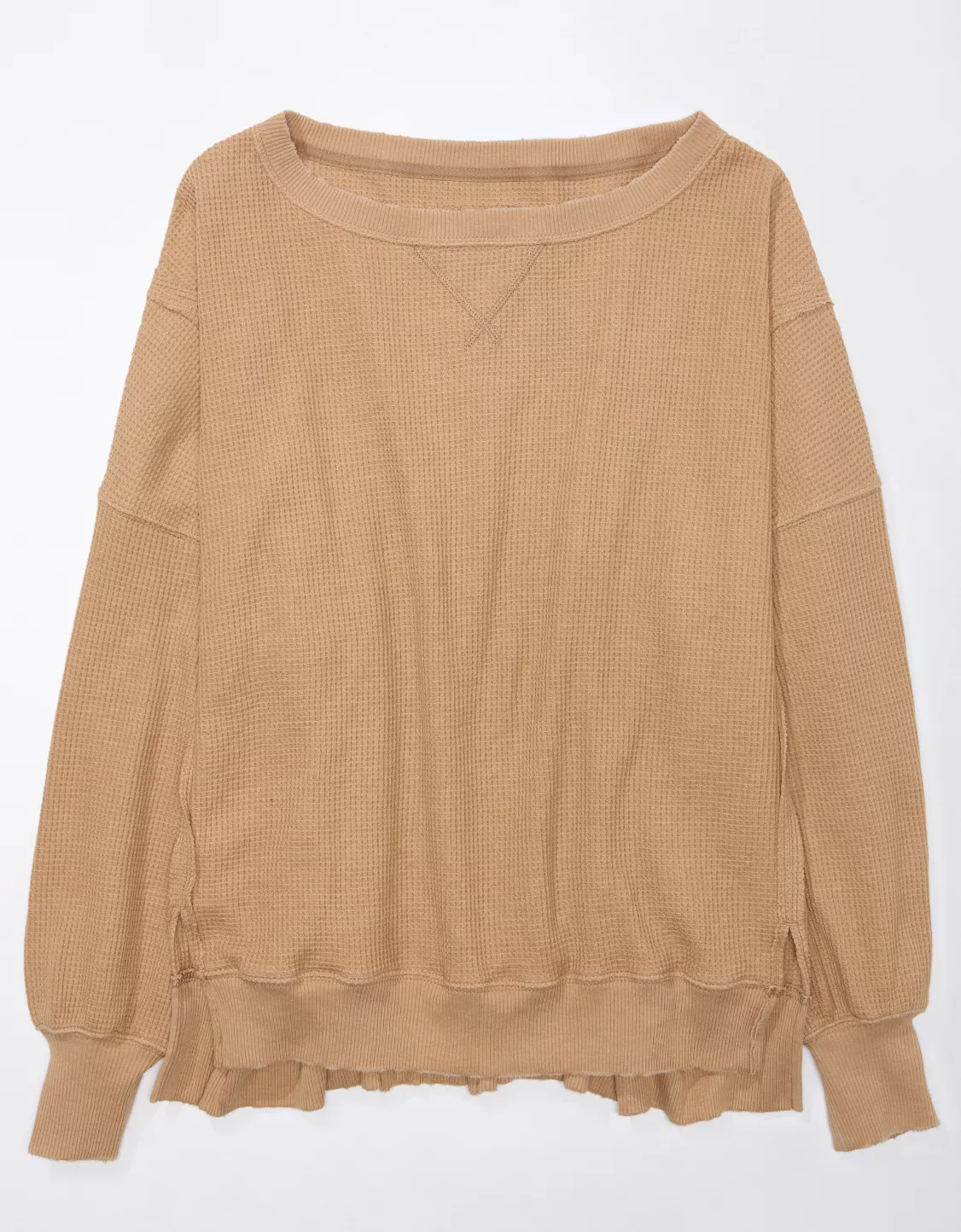 AE Oversized Big Hug Waffle Sweatshirt | American Eagle Outfitters (US & CA)